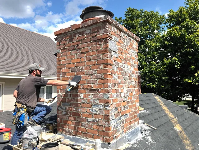 Completed chimney rebuild by Willimantic Chimney Sweep in Willimantic, CT