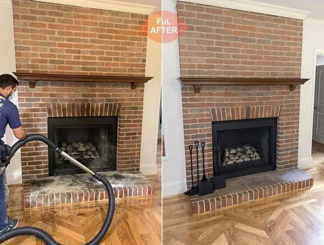 Willimantic Chimney Sweep carefully sanitizing a fireplace in Willimantic, CT
