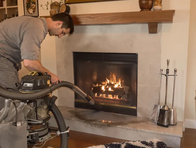 Routine fireplace upkeep by Willimantic Chimney Sweep in Willimantic, CT
